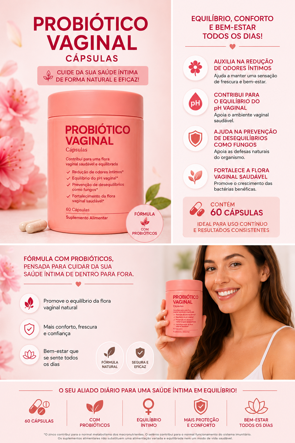 Probiótico Vaginal em capsulas.
